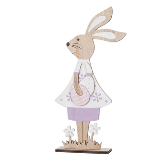 DŘEVĚNÁ FIGURKA ZAJÍC S VAJÍČKY 12X4X24.5CM