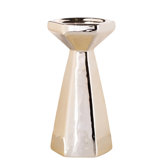 VYSOKÝ SVÍCEN ZLATÝ 8.5X8.5X17.5CM