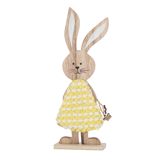 DŘEVĚNÁ FIGURKA ZAJÍC V SUKNI 8X4X23CM
