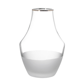 SKLENĚNÁ VÁZA 13.5X13.5X20.5CM S EFEKTEM ZMRAZENÍ A ZLATOÝM DOLEPENÍM (COLOR BOX)