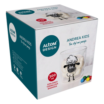 ANDREA DĚTSKÉ SKLENICE S TERMOSKOU 300ML S MOTIVEM BERÁNEK