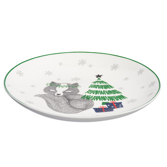 WINTER FRIENDS DEZERTNÍ TALÍŘ NBC 21CM S DEKOREM LIŠKA