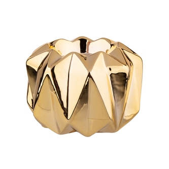 SVÍCEN PORCELÁNOVÝ ZLATÝ 9X9X6CM