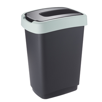 KOŠ NA TŘÍDĚNÍ S KLOUZAVÝM VÍKEM ČERNÝ/ZELENÝ PASTEL 50L (4434)