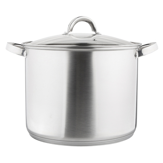 FABIO VYSOKÝ NEREZOVÝ HRNEC 28CM 12.5L SE SKLENĚNOU POKLIČKOU