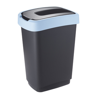KOŠ NA TŘÍDĚNÍ S KLOUZAVÝM VÍKEM ČERNÝ/MODRÝ PASTEL 25L (4433)