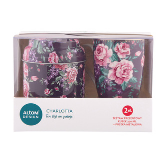 CHARLOTTA DÁRKOVÁ SADA PORCELOVÝCH ŠÁLEK 300ML FIALOVÝCH S KRABIČKOU 9X11.5CM