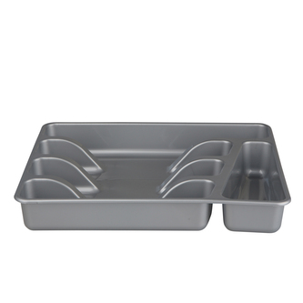 PLASTOVÝ PŘÍBORNÍK 34X26X4.5CM STŘÍBRNÝ