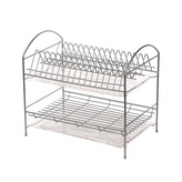 OSUŠKA NA NÁDOBÍ 2-POLOŽKOVÁ 40CM STŘÍBRNÁ S PODLOŽKOU