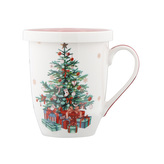 CHRISTMAS TREE HRNEK S ČAJOVÝM FILTREM A VÍČKEM NBC 300ML V PÁSE