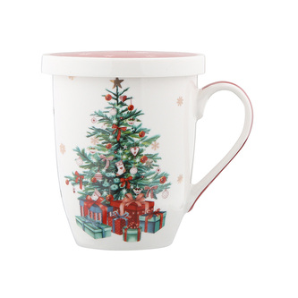 CHRISTMAS TREE HRNEK S ČAJOVÝM FILTREM A VÍČKEM NBC 300ML V PÁSE