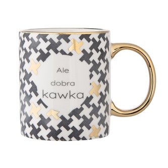 GOLD DREAM ROVNÝ HRNEC NBC 250ML S ZLATÝM UCHEM A KRYTEM PRO KÁVU