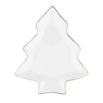 NÁDOBA VÁNOČNÍ STROMEČEK NBC SE ZLATOU ČÁROU 19.5X16.5X2CM