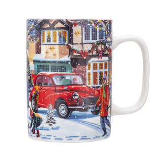 PROSTÝ PORCELANOVÝ HRNEK NBC 380ML VÁNOČNÍ KRAJINA DEKOR C