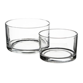 SADA SKLENĚNÝCH LISOVANÝCH MISEK PRŮMĚR 17CM A 20CM