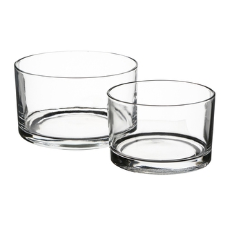 SADA SKLENĚNÝCH LISOVANÝCH MISEK PRŮMĚR 17CM A 20CM