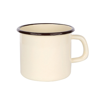 HRNEK SMALTOVANÝ 0.45L PRŮM.9CM VÝŠKA.9CM KRÉMOVÝ