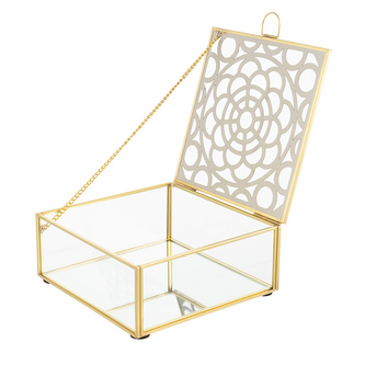 GOLDEN HONEY SKLENĚNÁ SKŘÍŇKA 14X14CM