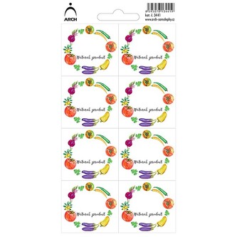 Zelenina "Natural product" - 8 voděodolných etiket