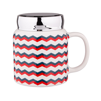 EASY MORNING PORCELÁNOVÁ KÁVA NA CESTU S VÍČKEM A ZRCADLEM 420ML DEK. B