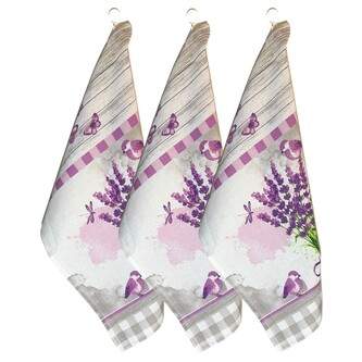 HOME ELEMENTS Sada 3 utěrek 50*70 cm, Levandule 2024