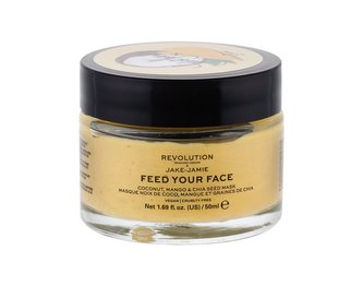 Revolution Peelingová a hydratační maska na obličej s vůní kokosu, manga a chia semínky x Jake Jamie (Coconut, Mango & Chia Seed Radiant Glow Face Mask) 50 ml woman