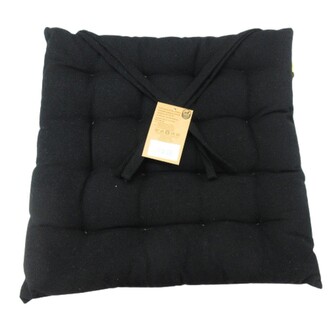 HOME ELEMENTS Podsedák z recyklované bavlny, 40 x 40 cm, black, pratelný