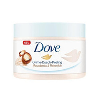 Dove Vyživující tělový peeling s makadamovými ořechy a rýžovým mlékem (Exfoliating Body Scrub Crushed Macadamia & Rice Milk) 225 ml woman