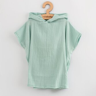 Dětské mušelínové pončo New Baby Feeling mint 35 cm - velikost XS