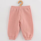 Kojenecké mušelínové kalhoty New Baby Feeling růžová - velikost 86 (12-18m)