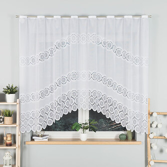 Dekorační oblouková krátká záclona na žabky nebo garnýž MARIA 160 bílá 250x160 cm MyBestHome