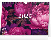 NOTIQUE Týdenní plánovací kalendář Pivoňky 2025, 30 x 21 cm