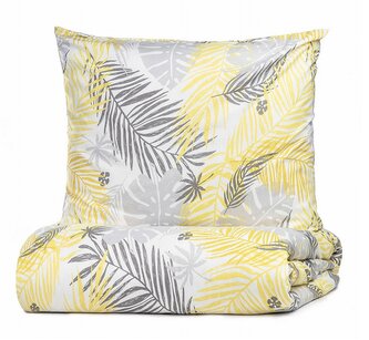 Mikrovláknové povlečení  | BOTANICAL | mikrovlákno se žlutošedými listy | 200x220 cm | AW22 955543 Homla