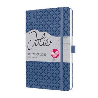 Diář "Jolie", modrá indigo, A5, týdenní, 2025, tvrdé desky, SIGEL J5101