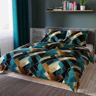 Bavlněné povlečení RUBIK 100% bavlna 1x 200x220 cm, 2x povlak 70x80 cm francouzské povlečení MyBestHome