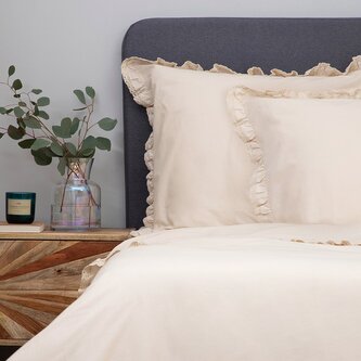 Bavlněné povlečení | MOISES | bavlna béžová s krajkou | 200x220 cm | 843735 Homla