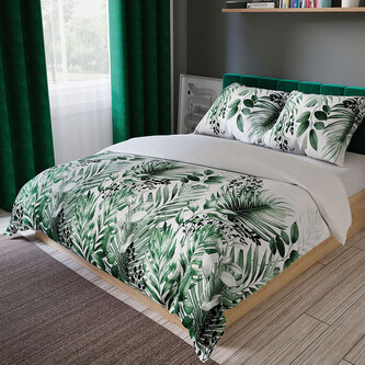 Bavlněné povlečení VERDURA 100% bavlna 1x 200x220 cm, 2x povlak 70x80 cm francouzské povlečení MyBestHome