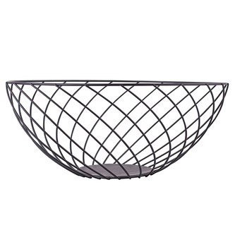 KOŠÍK METALOVÝ S MOTÝLKEM 28X12CM ČERNÝ