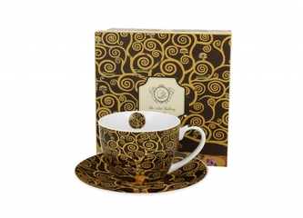 Porcelánový hrnek s podtalířkem Tree of Life inspired by Klimt 250 ml v krabičce