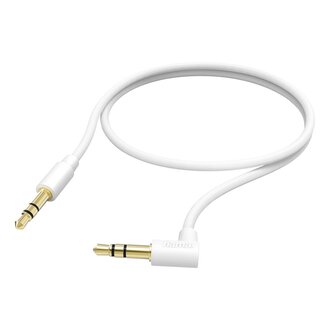 Hama audio kabel jack 3,5 mm 90 st., 0,5 m, opletený, bílý