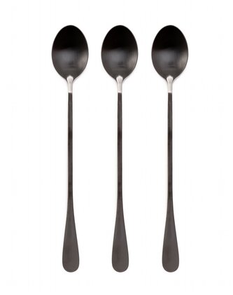 Sada | STILO | černé lžičky na latté | 3 ks | 847726 Homla