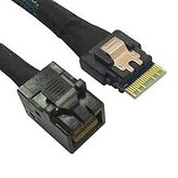 SFF-8654-4i (SlimSAS ×4) rovný -> SFF-8643 (miniSAS-HD), 100cm kabel