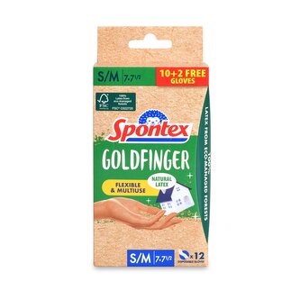 Spontex Goldfinger jednorázové rukavice 10+2ks, vel. S/M