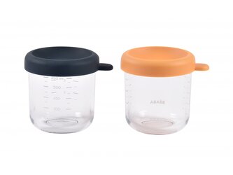 Kelímky na jídlo skleněné 2x 250 ml Blue Orange