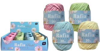 Rafia na spulce 20m pastel (12szt)