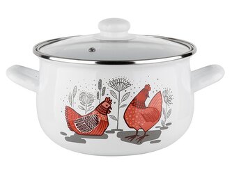 HRNEC SMALTOVANÝ PYZA S POKLIČKOU 22CM 5,3L RUBINKA