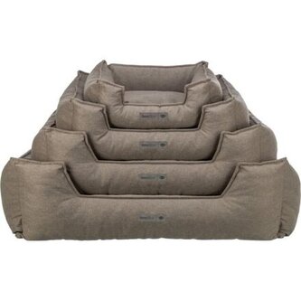 Pelech GANO, obdélníkový s polštářovým okrajem, tkanina, šedobéžová - 115 x 90 cm