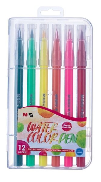 Pisak artystyczny pędzelkowy 12 kolorów M&G;