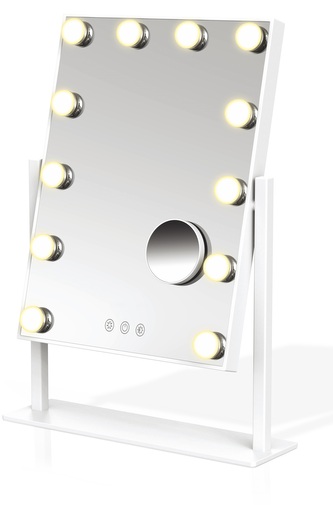 LED stolní kosmetické zrcadlo Immax MUST HAVE s magnetickým zvětšovacím zrcátkem 12W, CCT