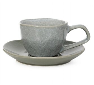 Šálek | ODELA | s podšálkem | zelený | 0,15 l | 887623 Homla